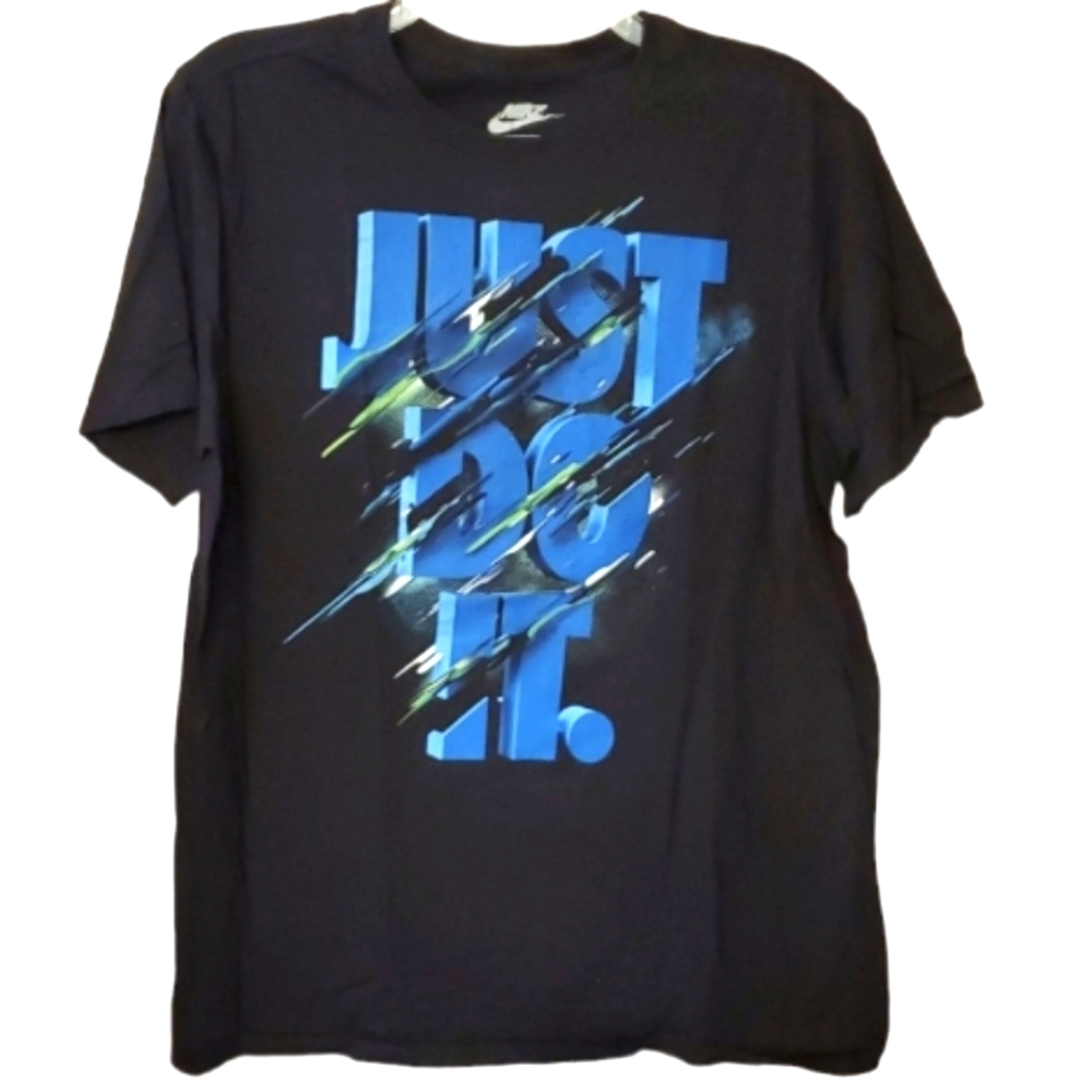 Nike Boys Black JUST DO IT Logo Short‎ Sleeve Shirt Size Large